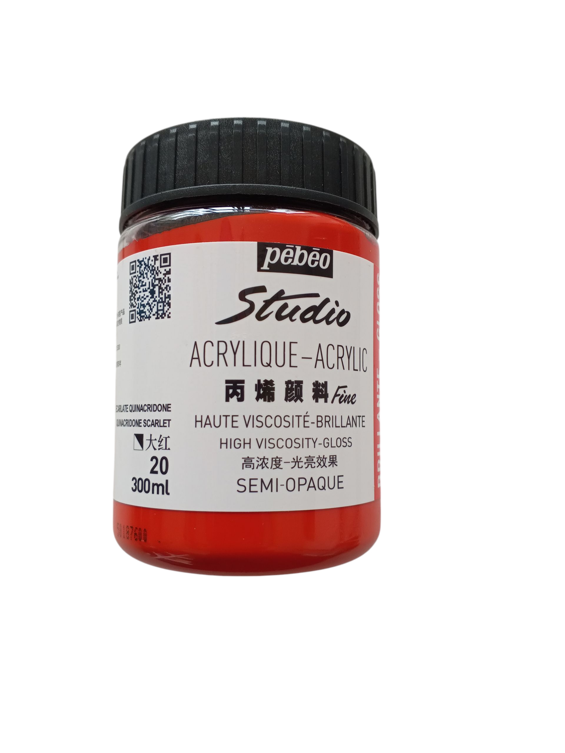 Pebeo Acrylic 300ml Quinacridone Scarlet Pebeo Red Acrylic 300ml Quinacridone Scarlet - Image 1